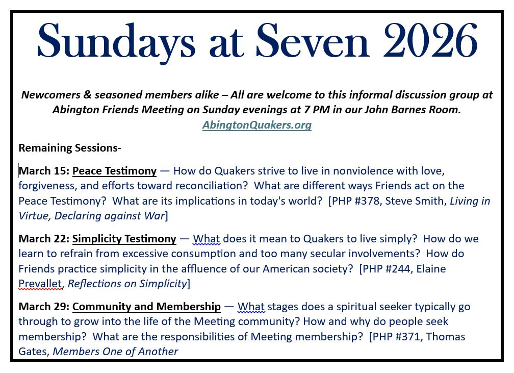 Sundays at seven- March sessio